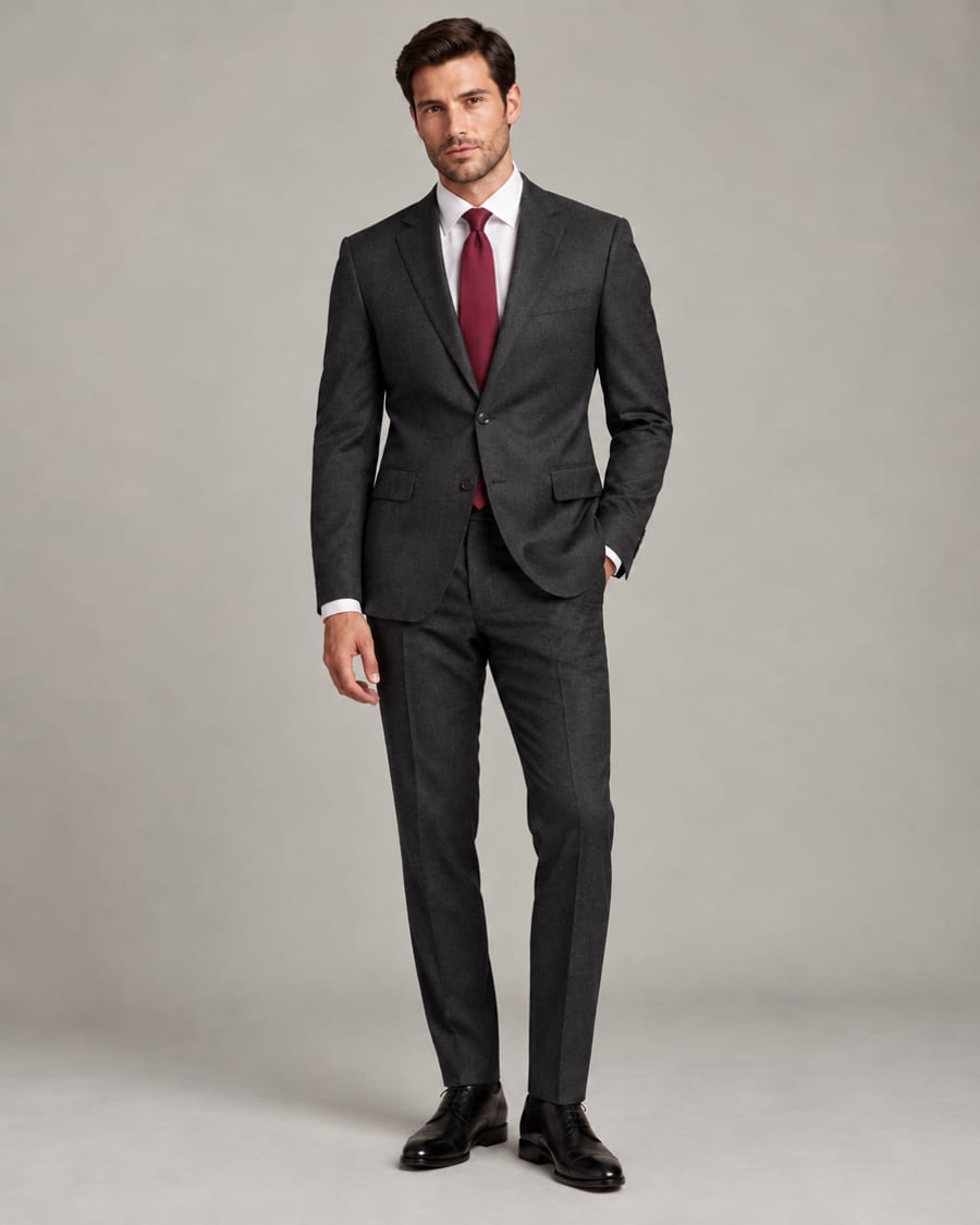 Men's 2-Piece Suit in charcoal cloth
